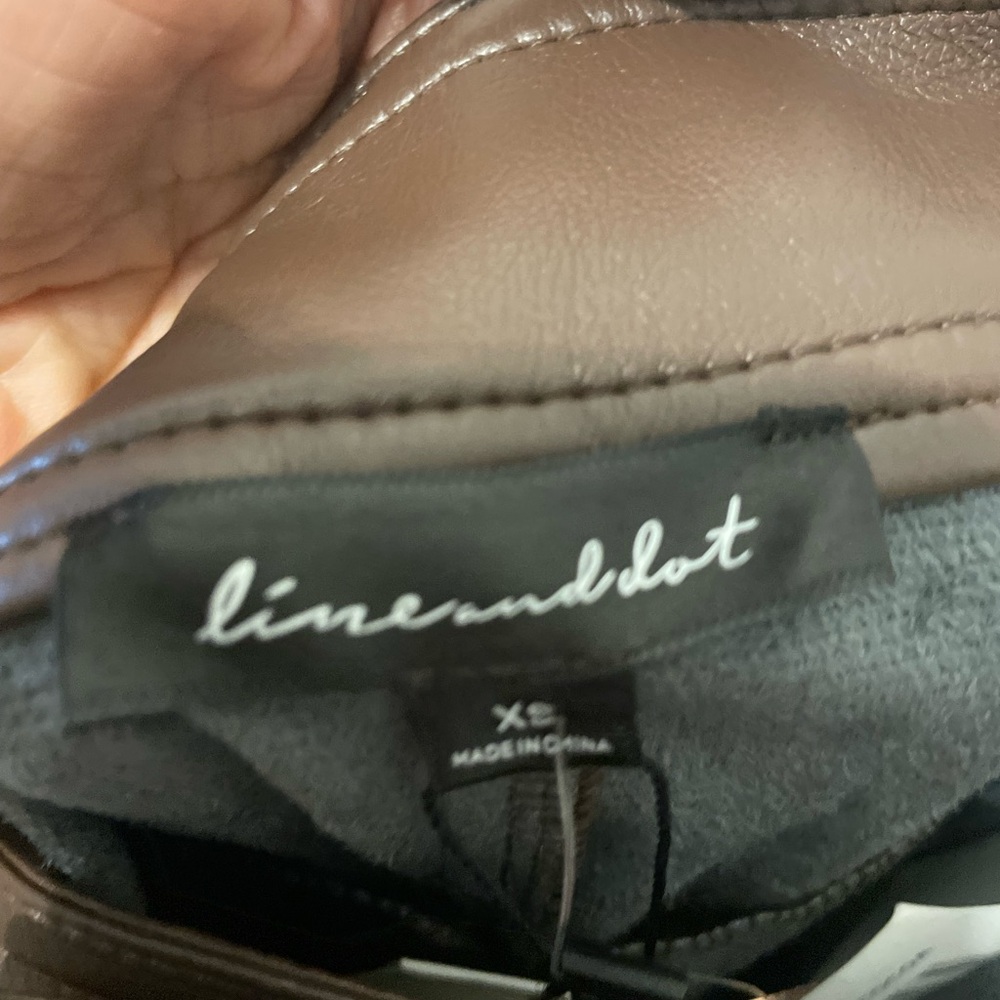 Line and Dot Faux Leather Halle Wide Leg Pants size xs - Picture 4 of 6